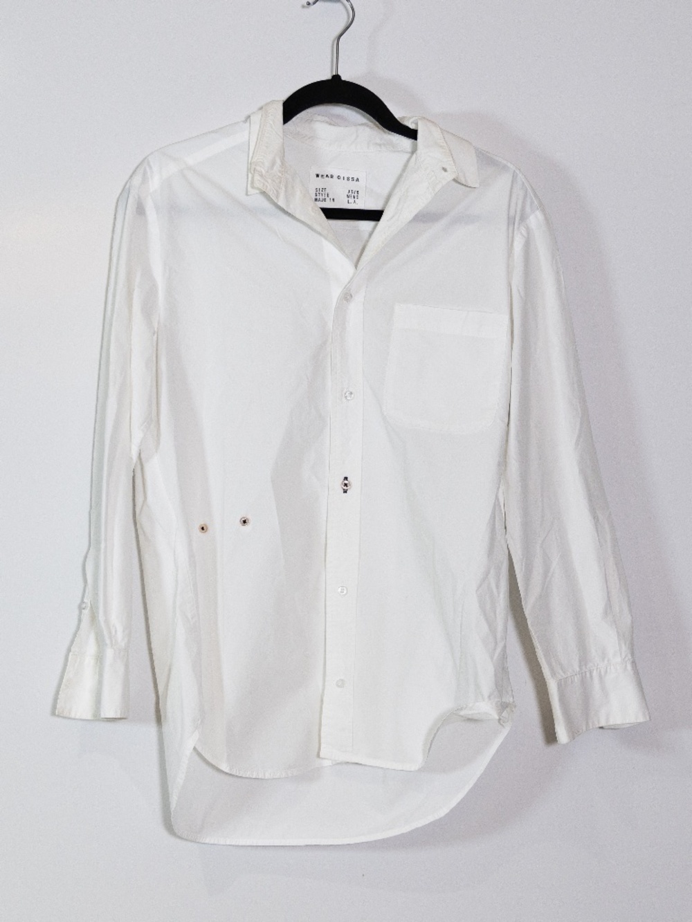 Cissa Women's The Daily Cotton Collared Button Down Wrap Shirt Blouse White XS/S